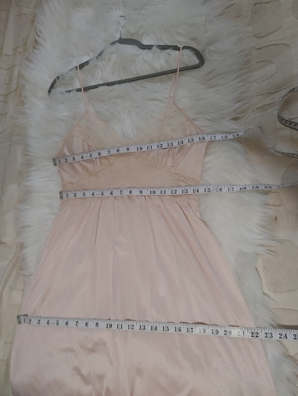 Vintage Light Pink Lace Slipdress Size M - Picture 8 of 9